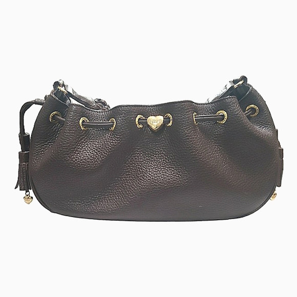 Lovcat Paris Brown Leather shoulder bag with tassels and gold charms - Picture 10 of 10